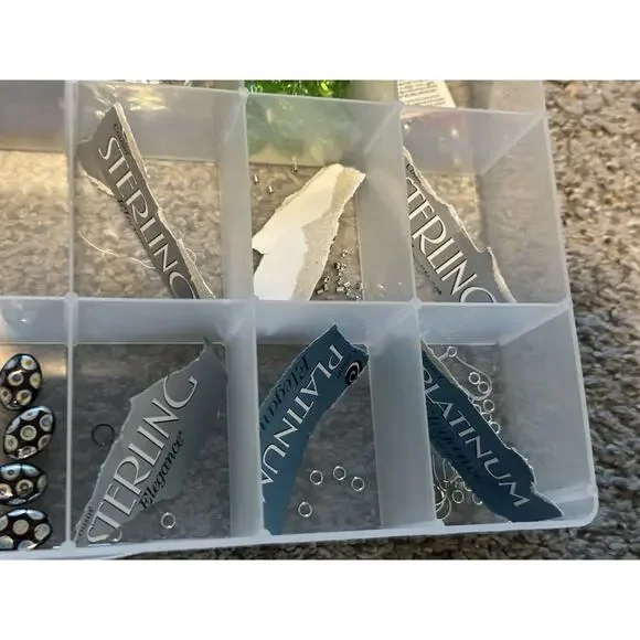 Bead Jewelry Making Lot Mixed Glass Stone Charms Metal Plastic Misc With Cases - Picture 7 of 8